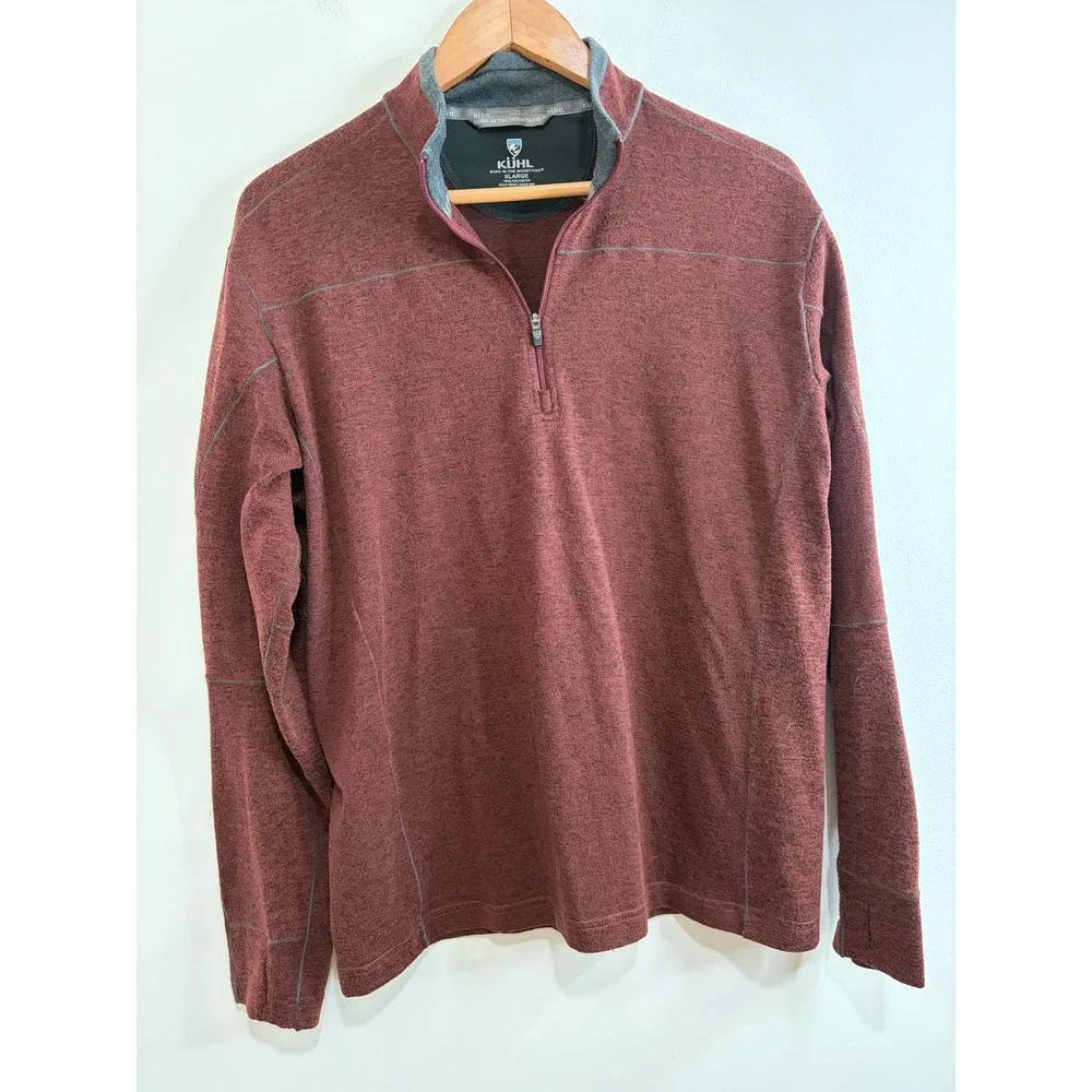 Kuhl Ryzer 1/4 Zip Pullover Mens XL Mahogany Fleece Sweater Performance Hiking